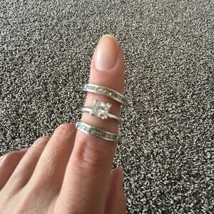 Elegant Silver Ring Set